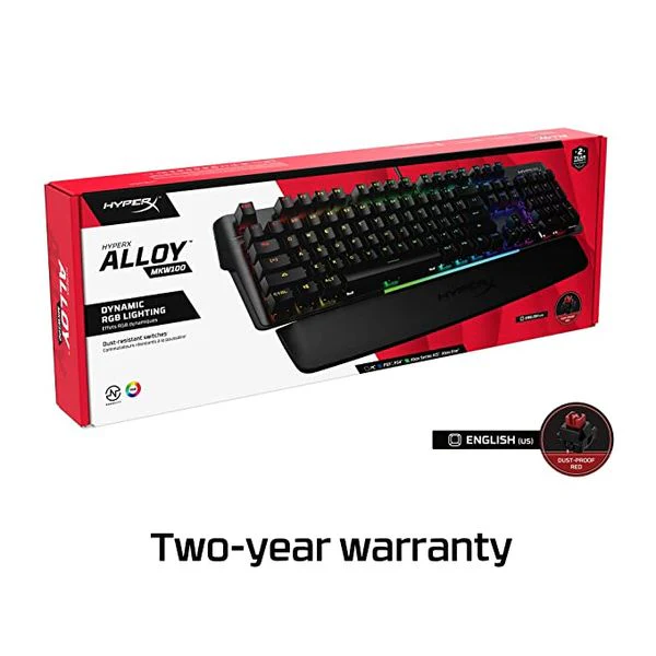 HYPERX Alloy MKW100 RGB Full Size Mechanical Gaming Keyboard (Black) (Linear Red Switch)