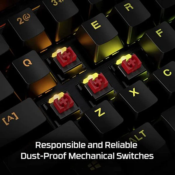 HYPERX Alloy MKW100 RGB Full Size Mechanical Gaming Keyboard (Black) (Linear Red Switch)