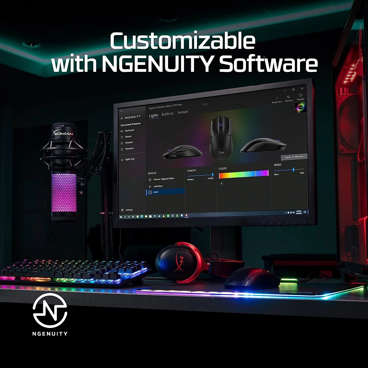 HYPERX Pulsefire Haste 2 Wireless + Bluetooth Ambidextrous Gaming Mouse (6N0A9AA) (26000DPI / 6 Macro Buttons) (White)