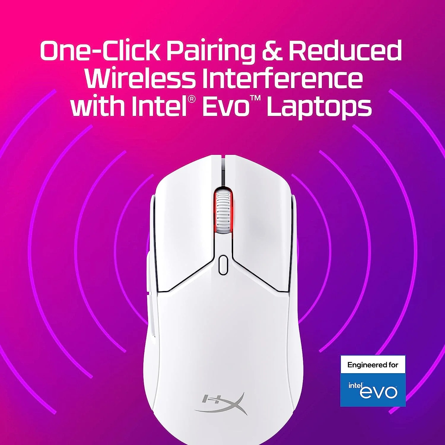 HYPERX Pulsefire Haste 2 Wireless + Bluetooth Ambidextrous Gaming Mouse (6N0A9AA) (26000DPI / 6 Macro Buttons) (White)