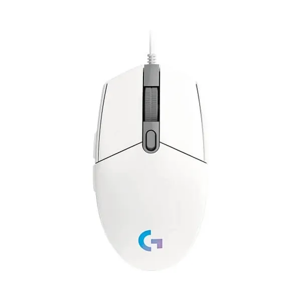 LOGITECH G203 Lightsync Wired Ambidextrous Gaming Mouse (910-005791) (8000DPI / 6 Macro Buttons) (White)