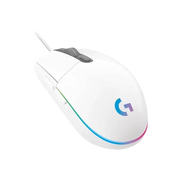 LOGITECH G203 Lightsync Wired Ambidextrous Gaming Mouse (910-005791) (8000DPI / 6 Macro Buttons) (White)